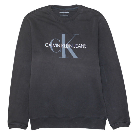 Calvin Klein Jeans Men’s Black Logo Sweatshirt M Regular Fit