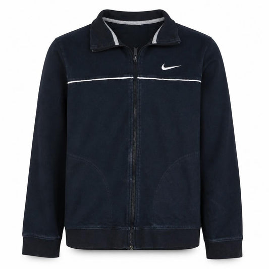 Front view of Nike Men's Black Medium Track Jacket Full Zip Athletic Top