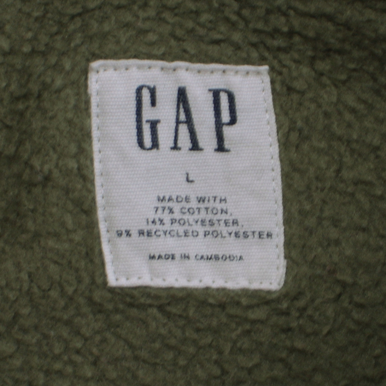 GAP Men’s Green Pullover Hoodie L Logo Fleece Sweatshirt