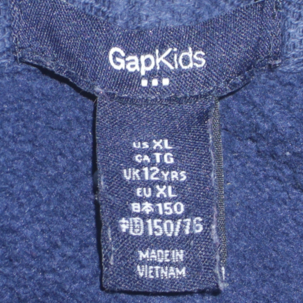 GAP Girls Blue Sequin Logo Full Zip Hoodie - 12 Years