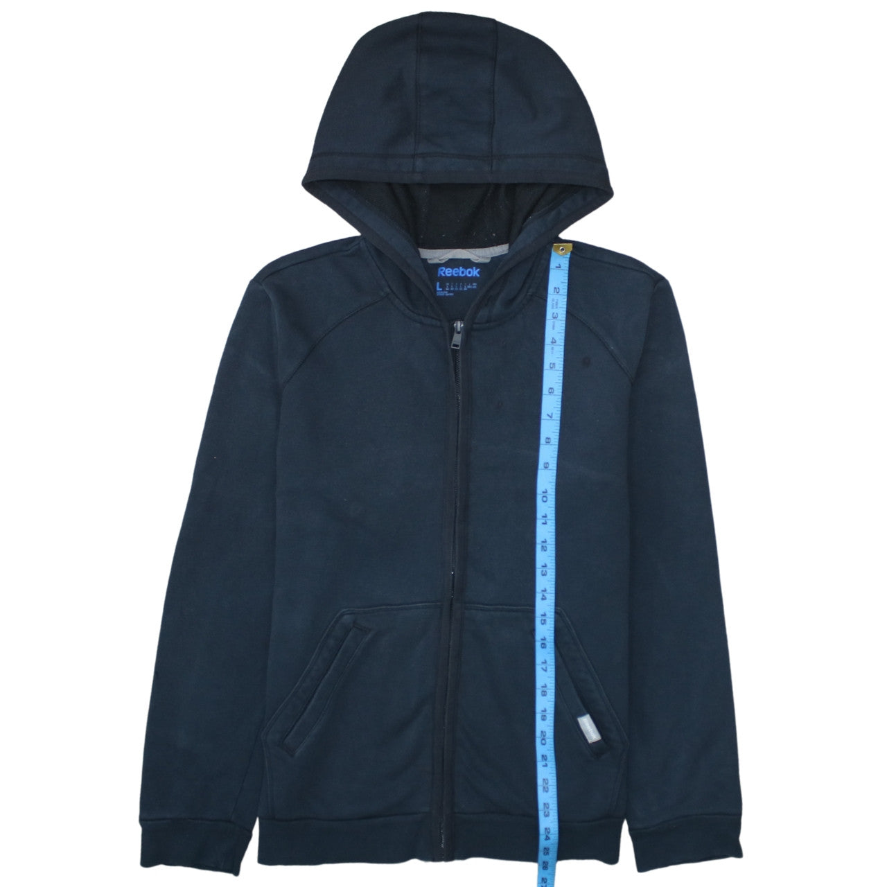Reebok Men’s Blue Full Zip Hoodie L Regular Fit Fleece Sweatshirt