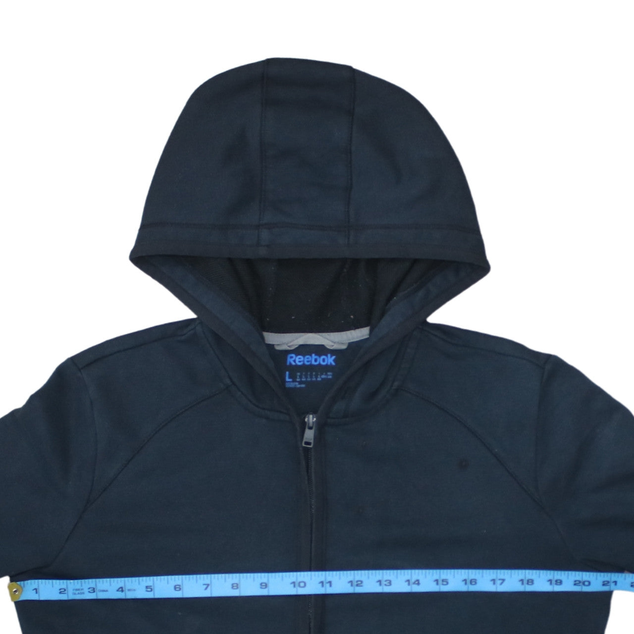 Reebok Men’s Blue Full Zip Hoodie L Regular Fit Fleece Sweatshirt