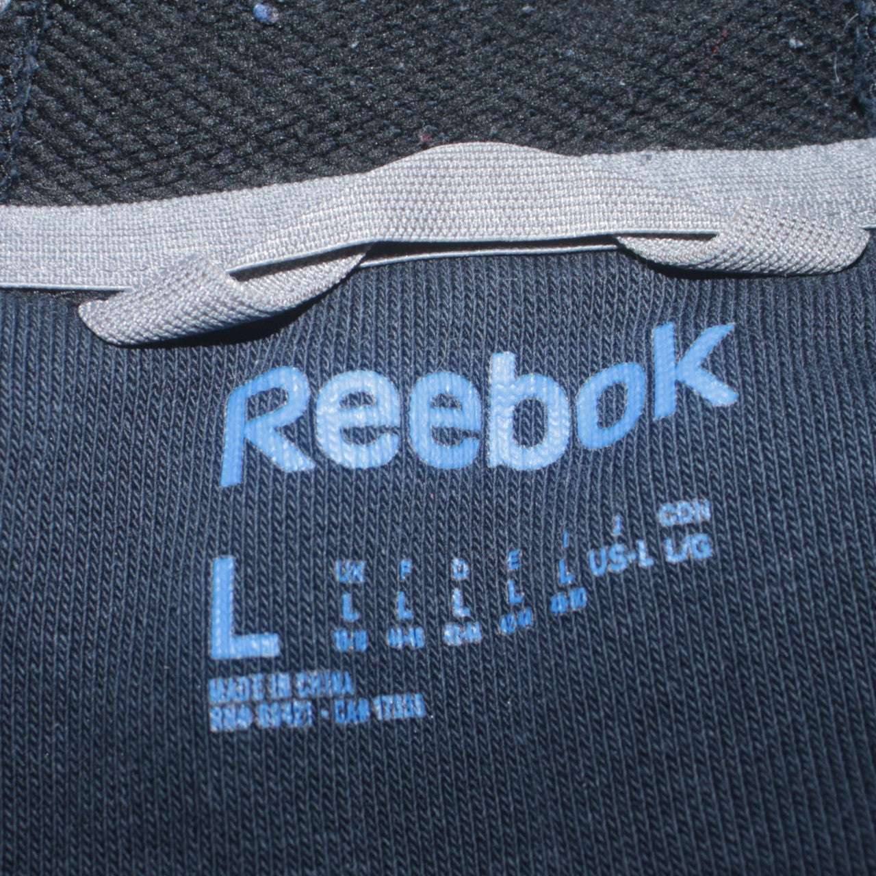 Reebok Men’s Blue Full Zip Hoodie L Regular Fit Fleece Sweatshirt