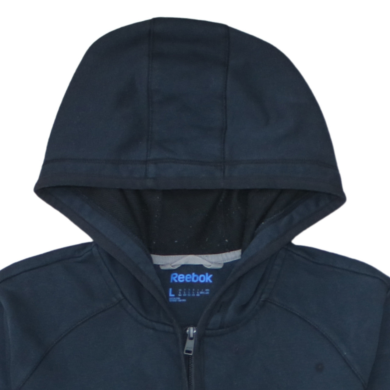 Reebok Men’s Blue Full Zip Hoodie L Regular Fit Fleece Sweatshirt