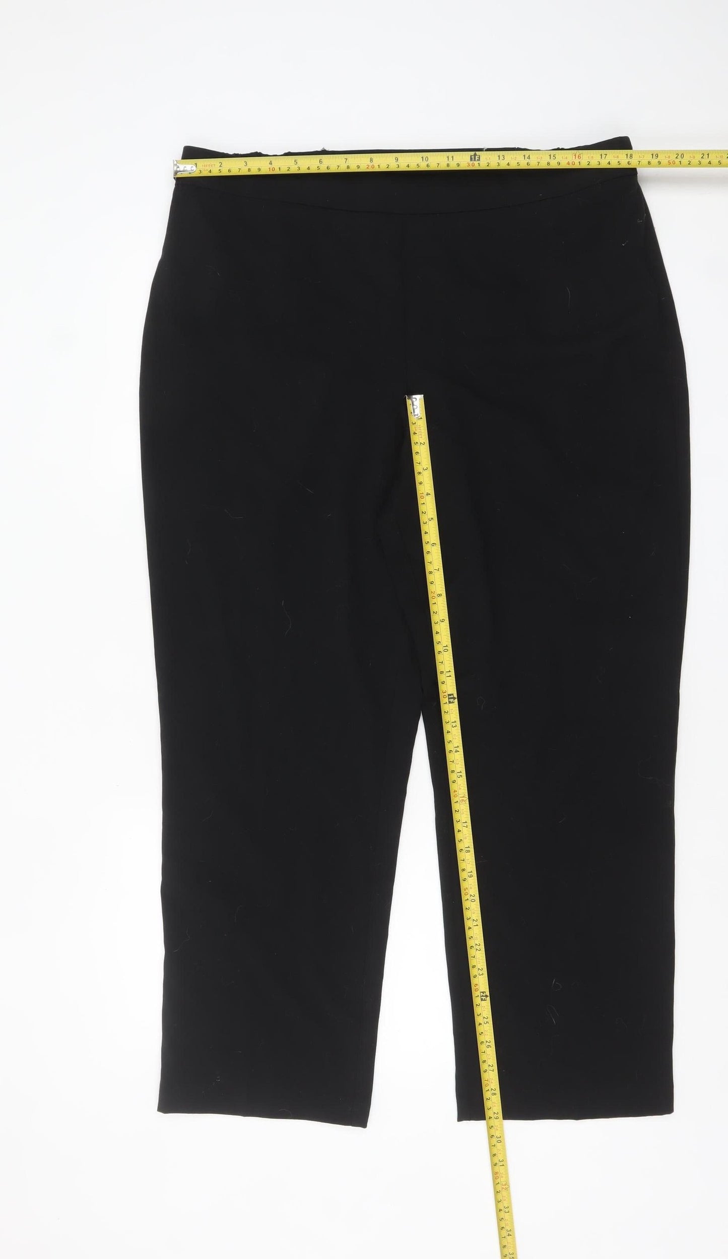 Isle Women’s Black Cropped Stretch Trousers Size 18