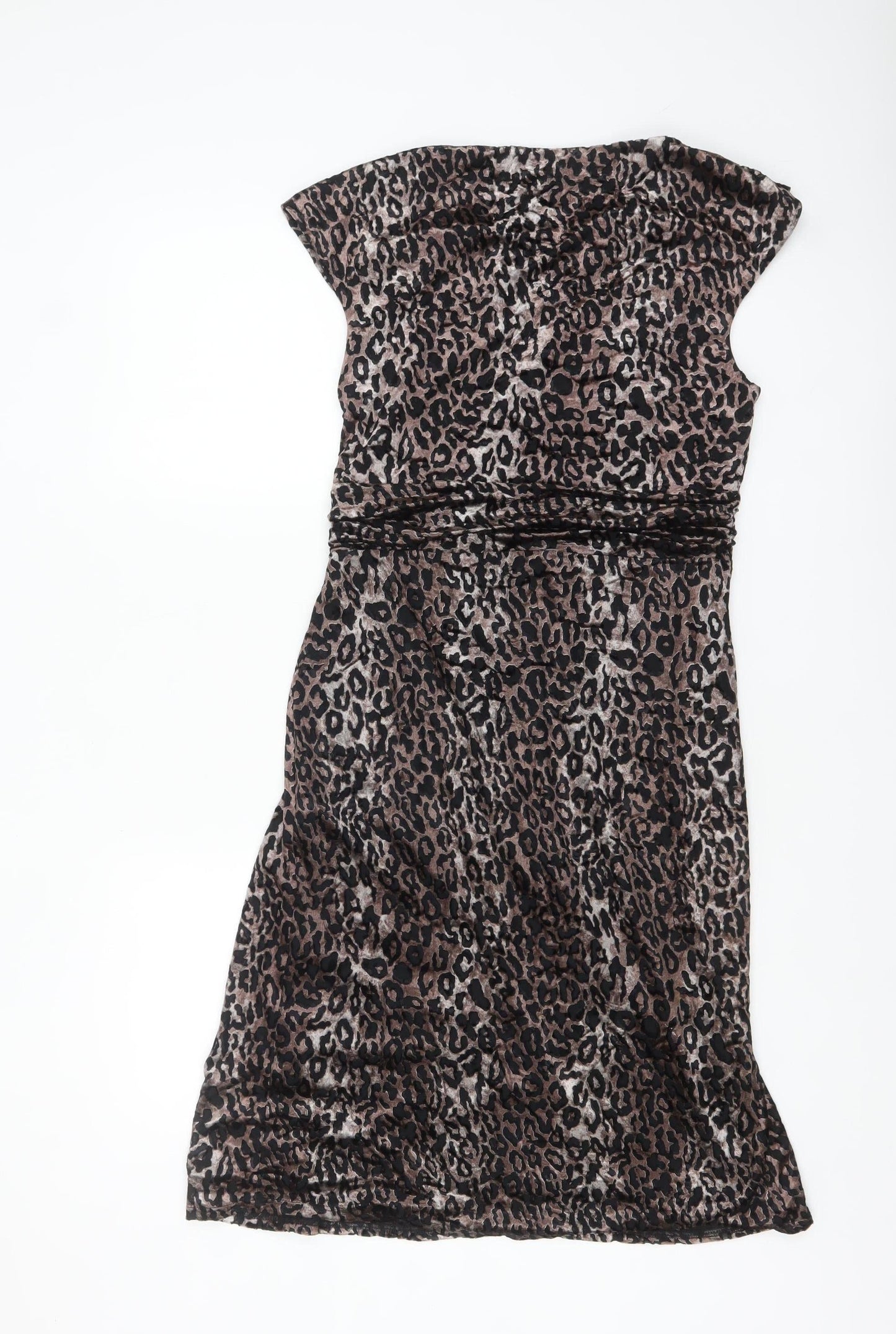 Marks and Spencer Per Una Brown Leopard Sheath Stretch Dress Women’s Size 12
