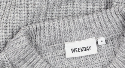 Additional view of Weekday Women's Grey Chunky Knit Wool Blend jumper M