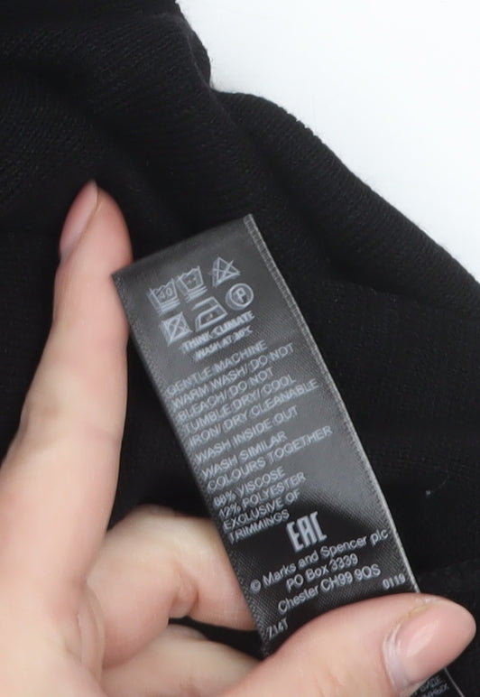Marks and Spencer Women’s Black Knit A-Line Midi Skirt Size 12