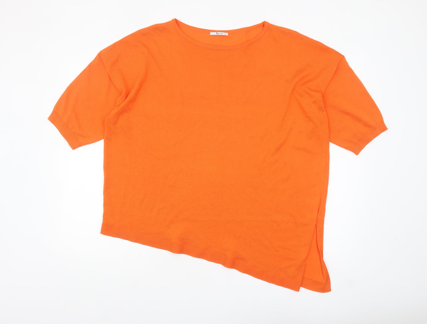 Tu Women Orange Size 16 Relaxed Fit Short Sleeve Pullover Jumper