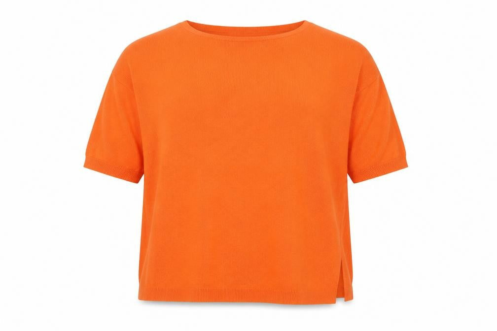 Tu Women Orange Size 16 Relaxed Fit Short Sleeve Pullover Jumper