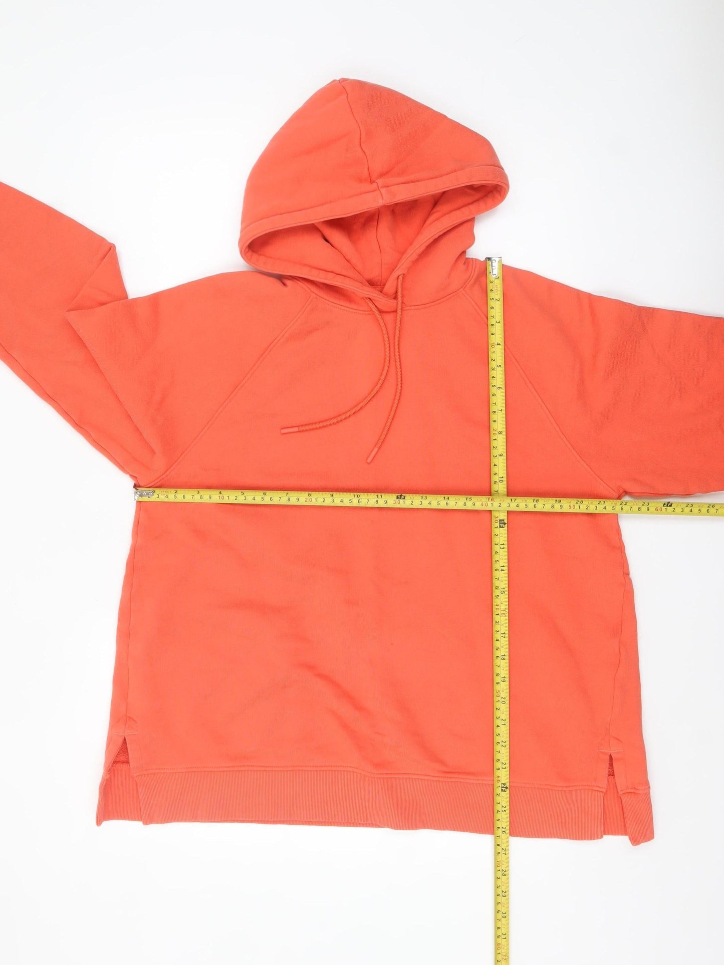 Marks and Spencer Women Coral Orange Pullover Hoodie Size 16 Cotton Blend