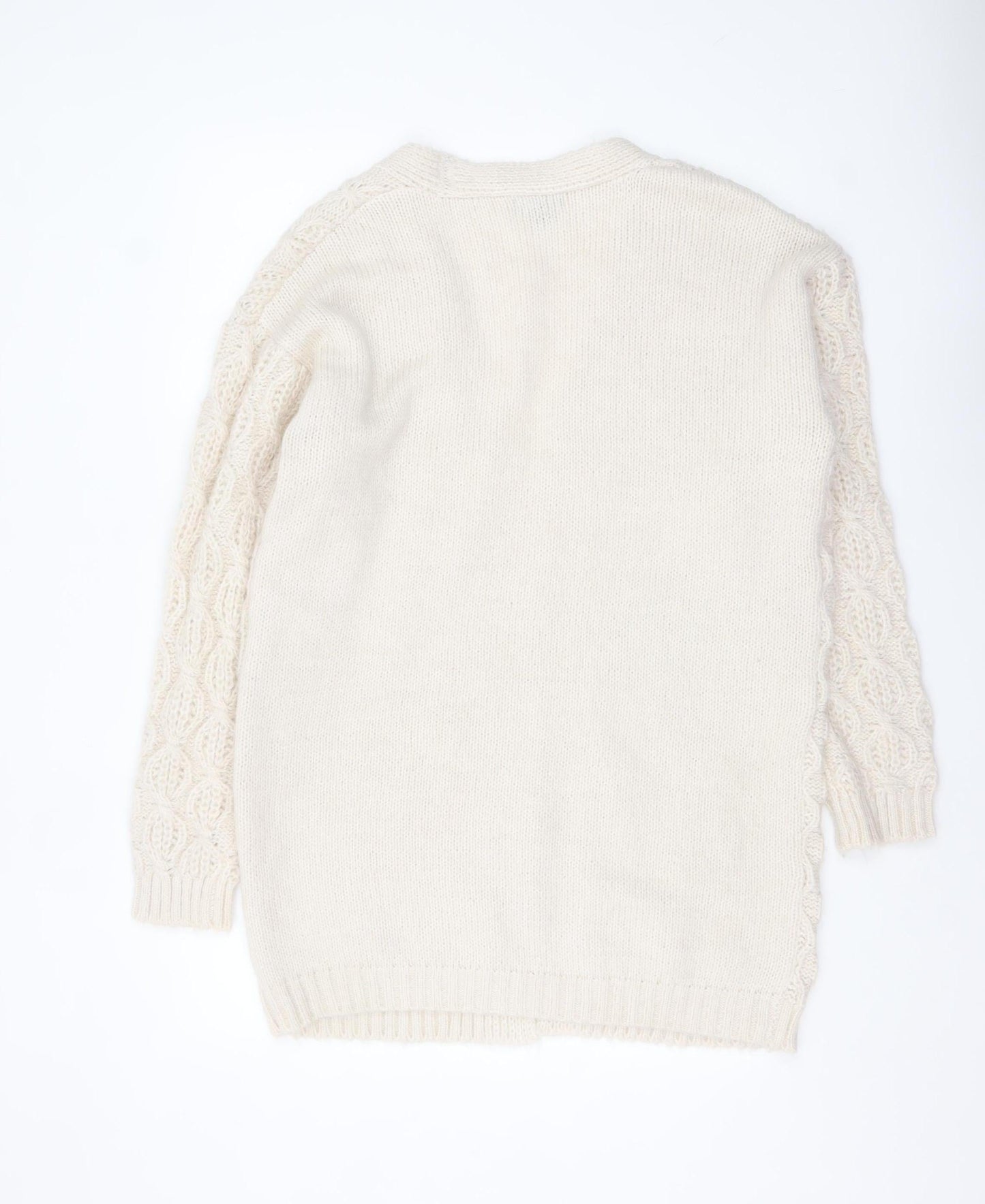 PrettyLittleThing Women Ivory Chunky Knit Cardigan M