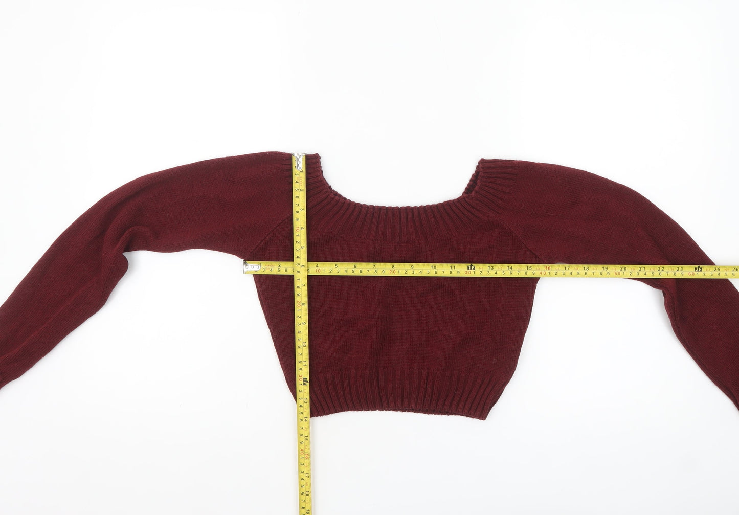 Pink Vanilla Women's Red Boat Neck Knit Jumper S