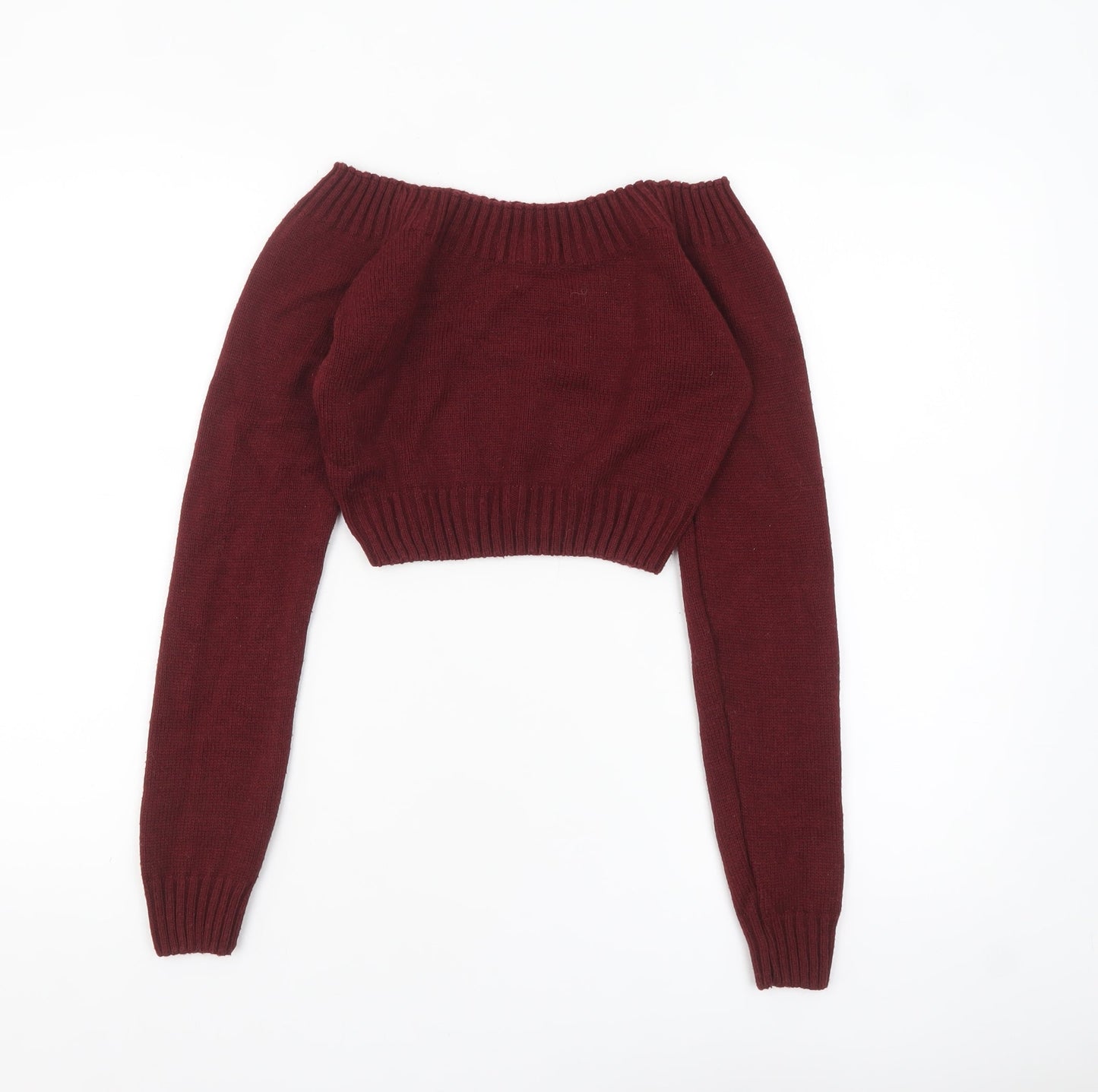 Pink Vanilla Women's Red Boat Neck Knit Jumper S
