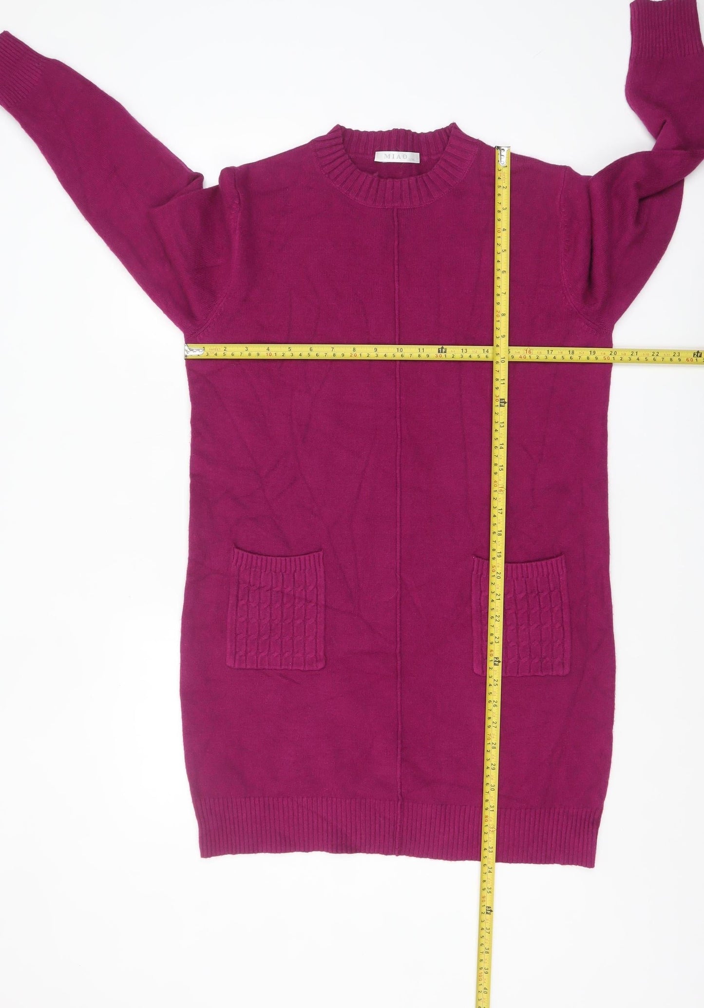 MIAO Womens Purple Long Sleeve Tunic Knit Jumper Size L