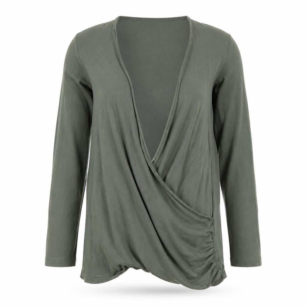Monsoon Women’s Green Wrap Jersey Blouse UK 10