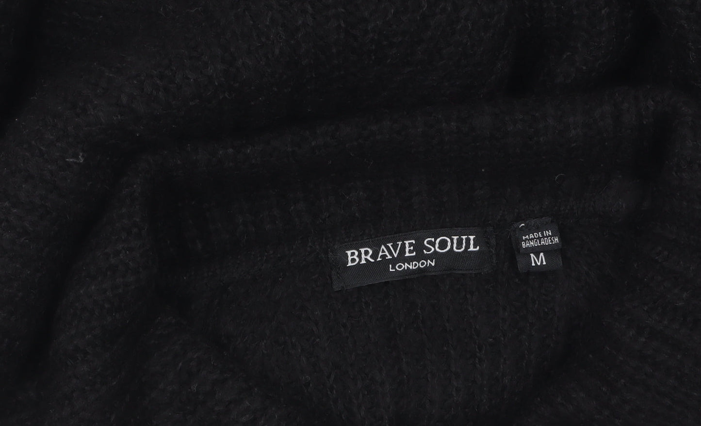 Brave Soul Women's Black Roll Neck Long Sleeve Knit Jumper M