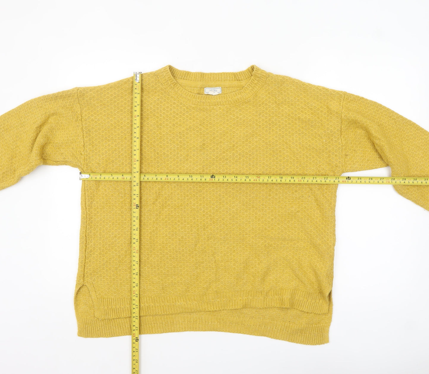 Fat Face Women’s Yellow Crew Neck Relaxed Knit Jumper Size 18