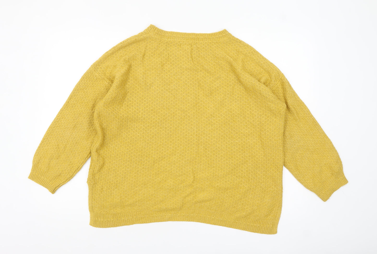 Fat Face Women’s Yellow Crew Neck Relaxed Knit Jumper Size 18