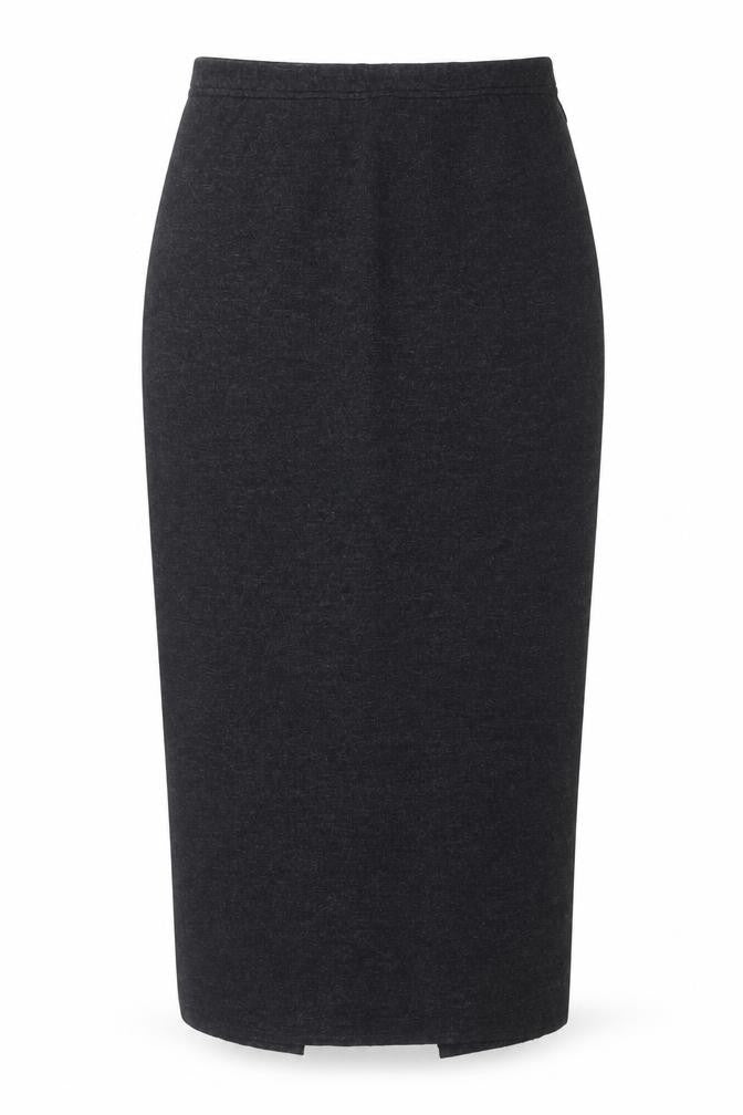 Lecomte Womens Black Wool Blend Midi Pencil Skirt Size 14