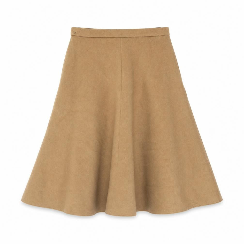 Marks & Spencer Womens Beige Wool Blend A-Line Midi Skirt Size 12