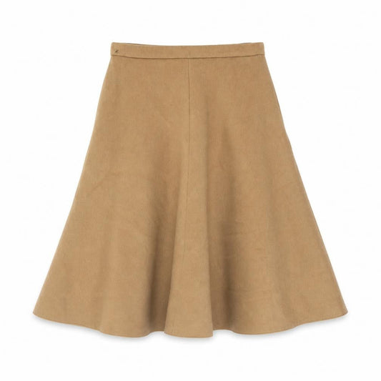 Marks & Spencer Womens Beige Wool Blend A-Line Midi Skirt Size 12