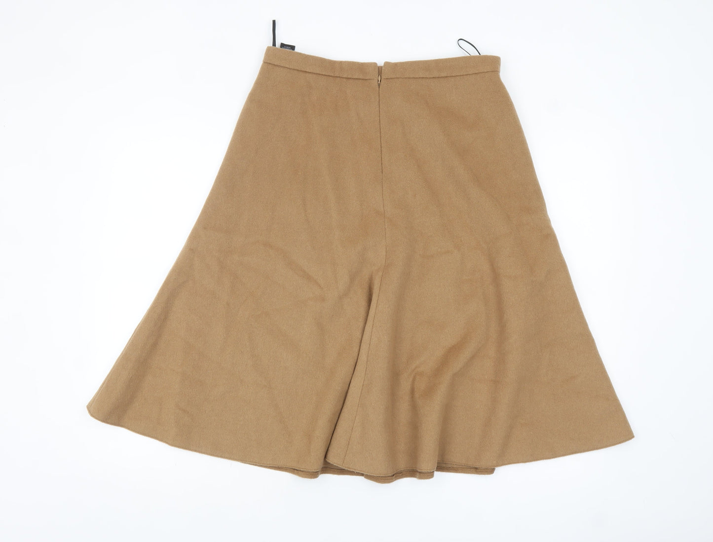 Marks and Spencer Womens Beige Wool Blend A-Line Midi Skirt Size 12