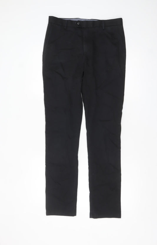 Charles Tyrwhitt Men's Black Slim Fit Chino Trousers 30W 32L