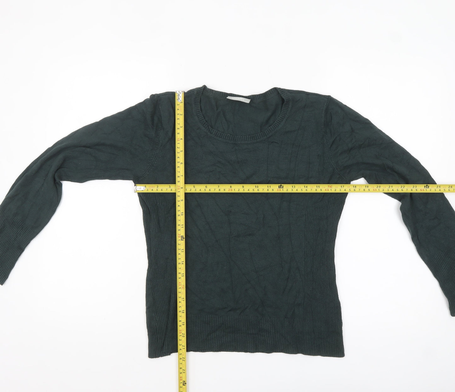 Wallis Women's Green Crew Neck Long Sleeve Pullover Jumper Size 14