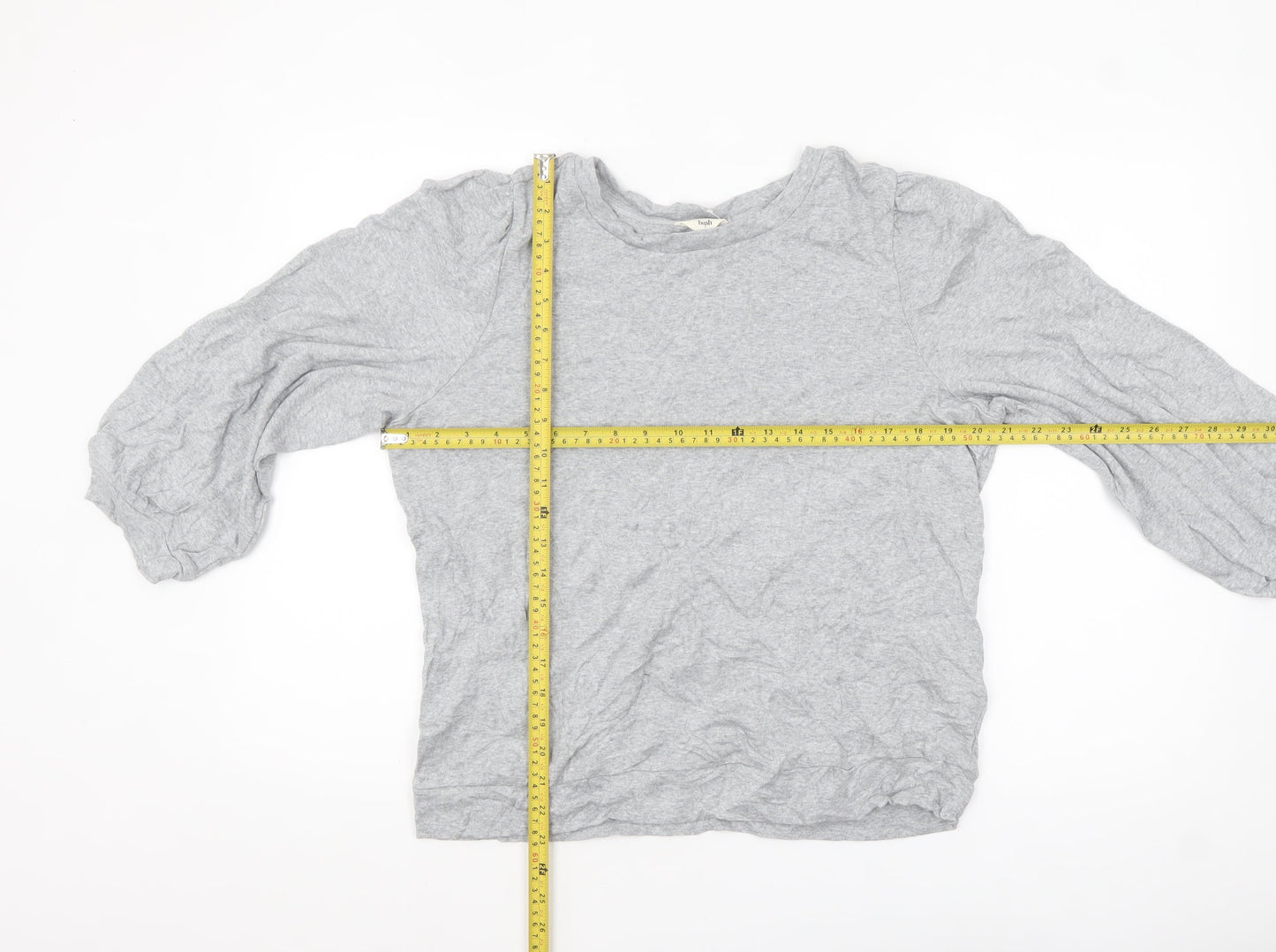 Hush Womens Grey Cotton Long Sleeve Basic Blouse Size L