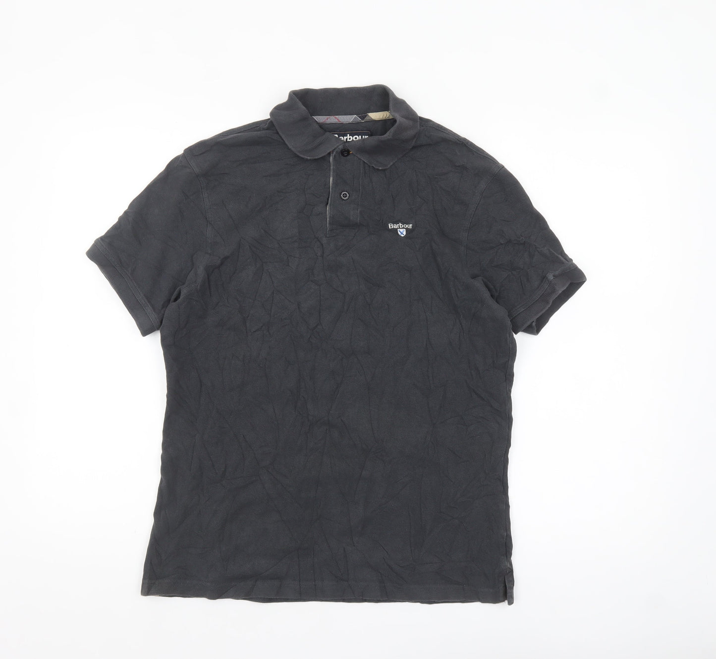 Barbour Men's Black Cotton Short Sleeve Polo Shirt Size L