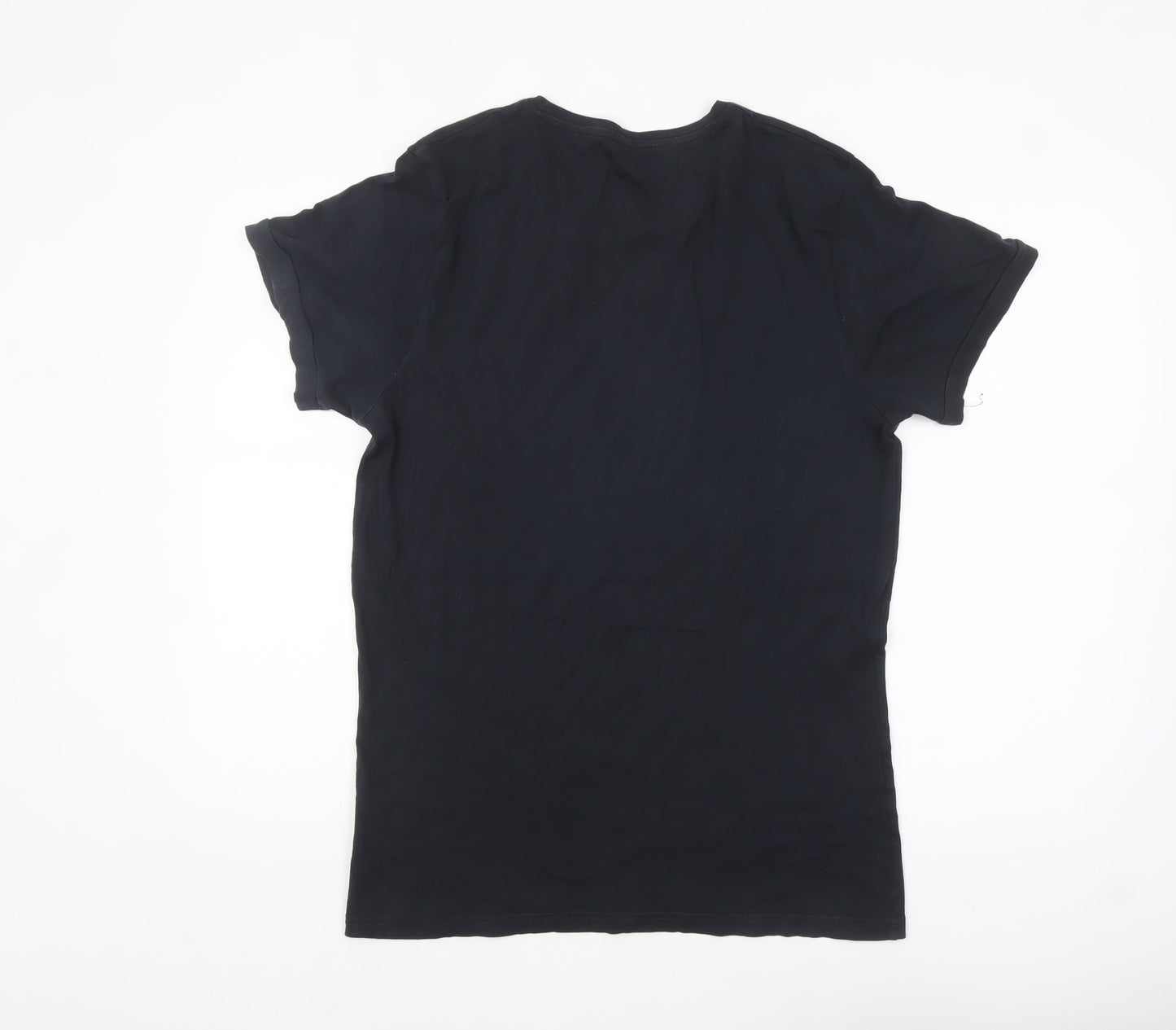 Firetrap Men's Black Cotton Short Sleeve Crew Neck T-Shirt M