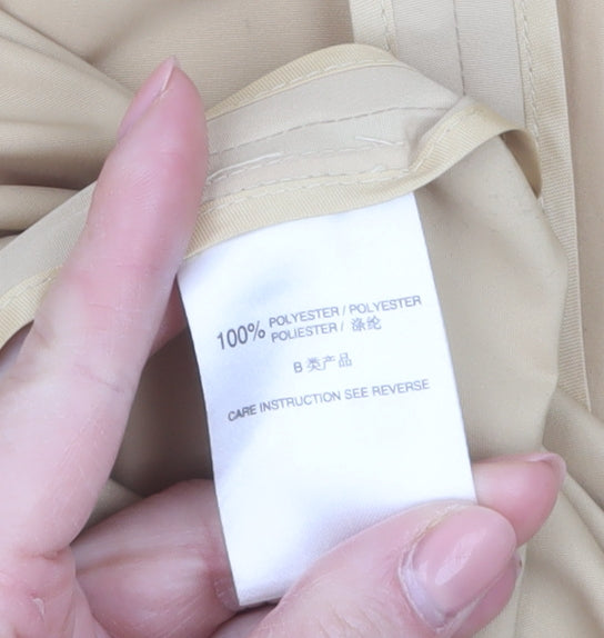 Episode Women Beige Long Waistcoat Sleeveless UK 4 Polyester