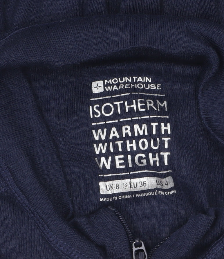 Mountain Warehouse Womens Blue Size 8 Long Sleeve Isotherm 1/4 Zip Top