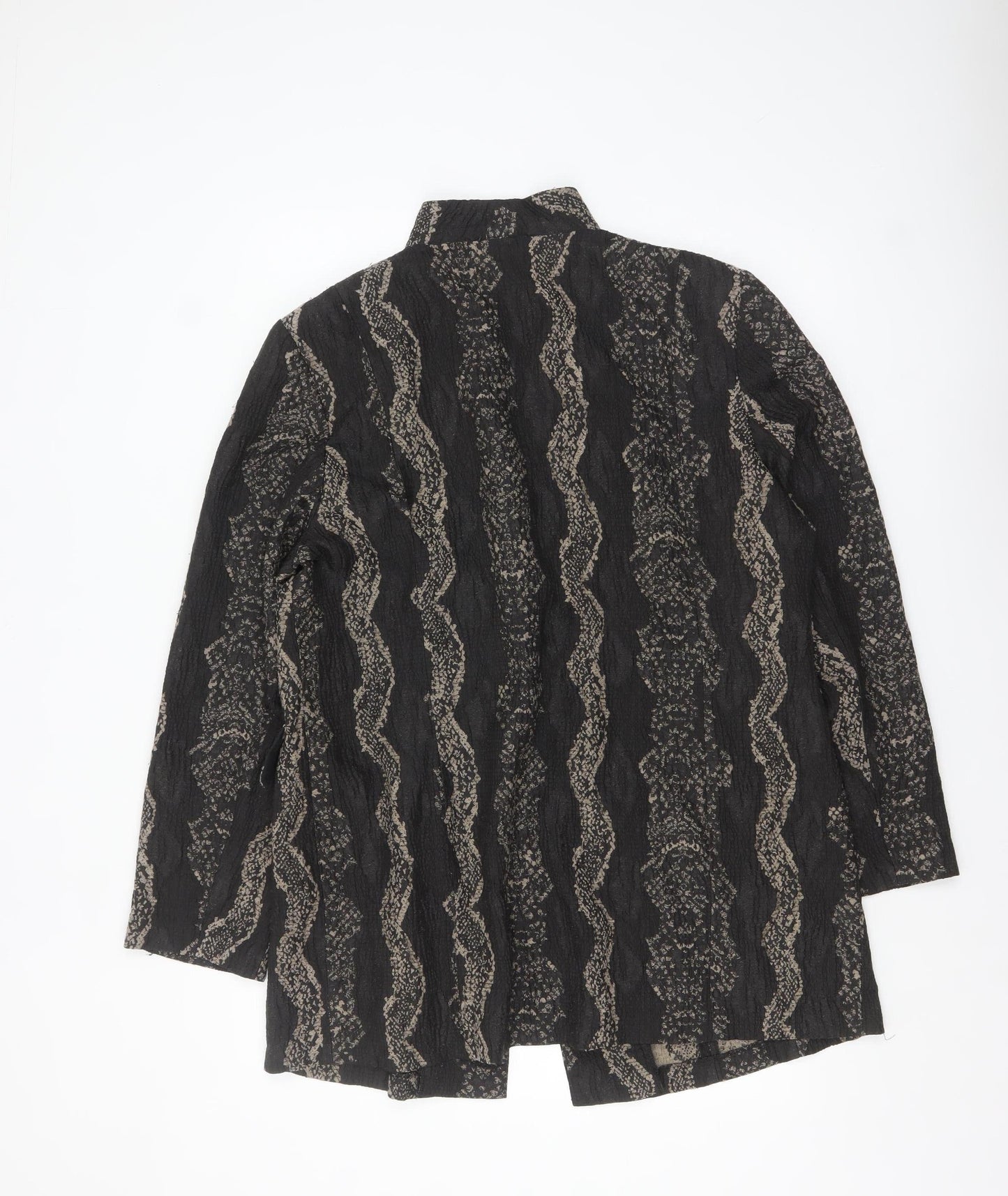 Habella Women's Black Patterned Blazer Size 14 Classic Jacket