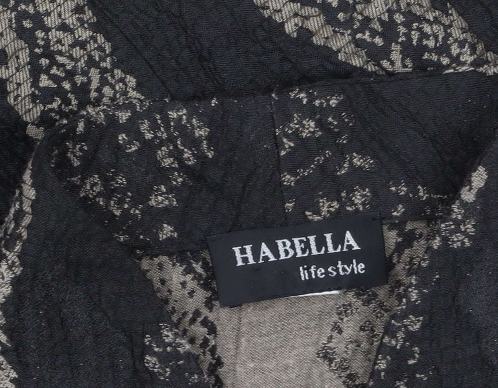 Habella Women's Black Patterned Blazer Size 14 Classic Jacket