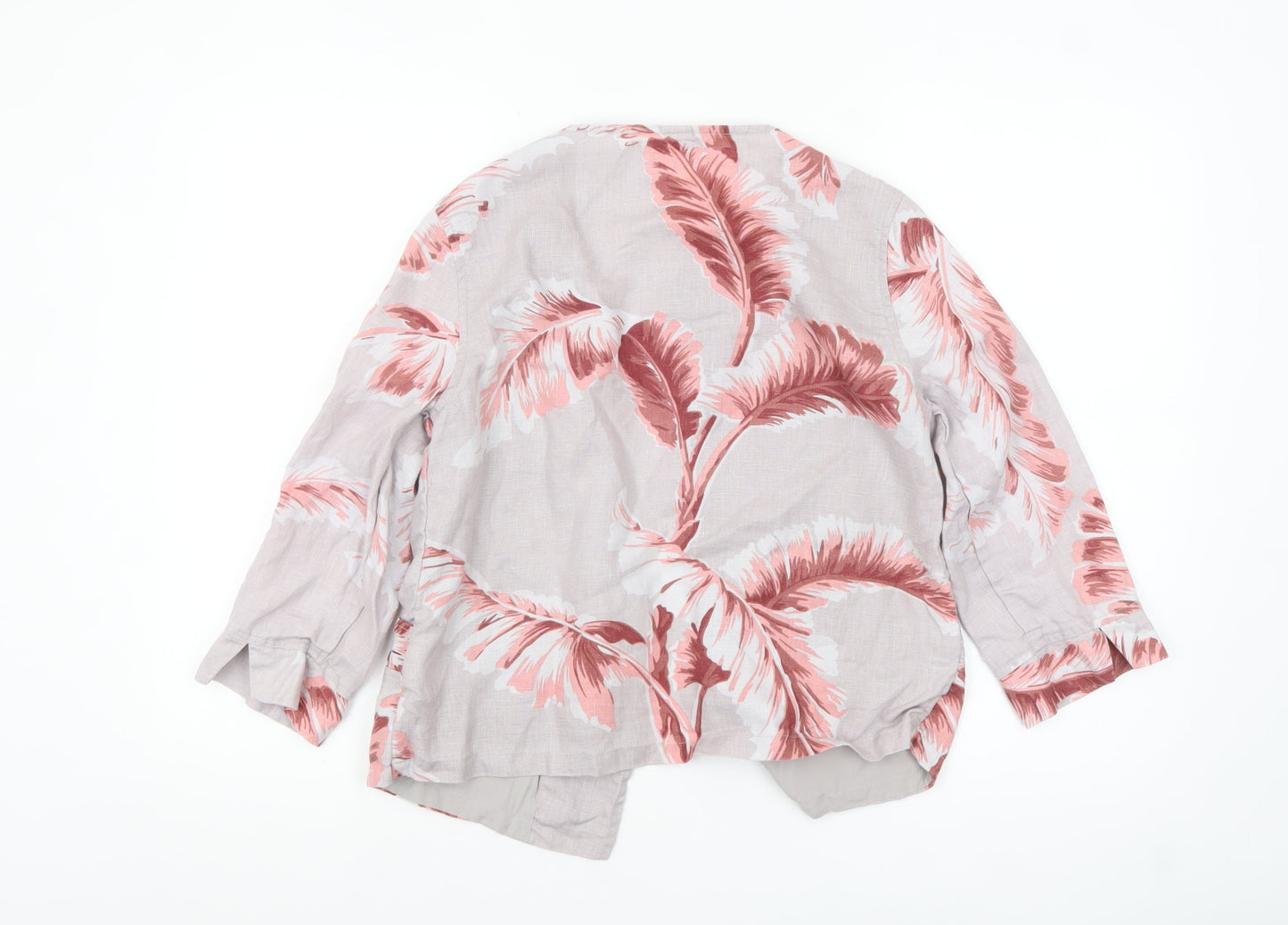 Thought Women’s Pink Floral Linen Blazer Jacket Size S Lightweight