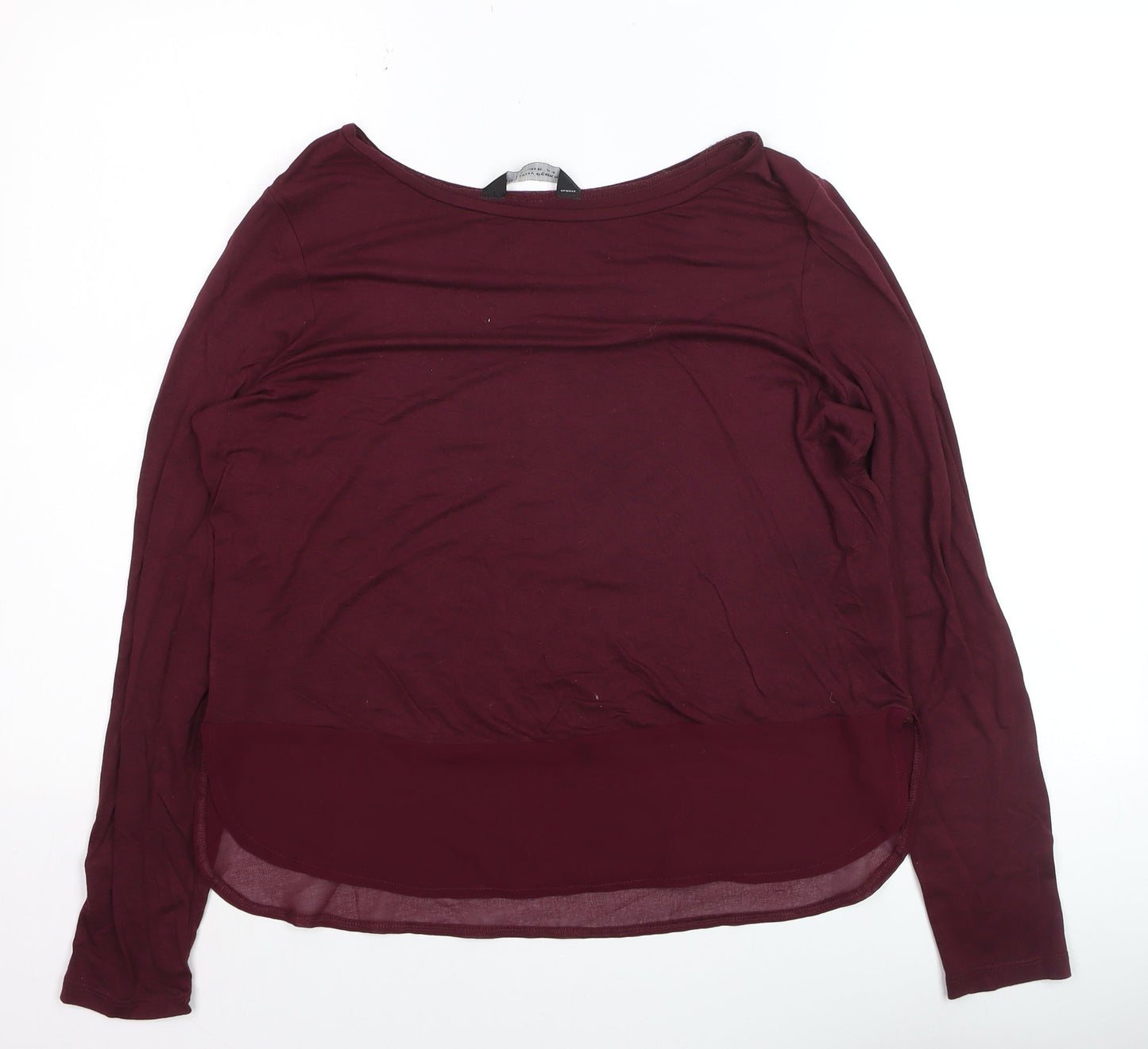 Dorothy Perkins Women's Red Long Sleeve Jersey Blouse UK 10