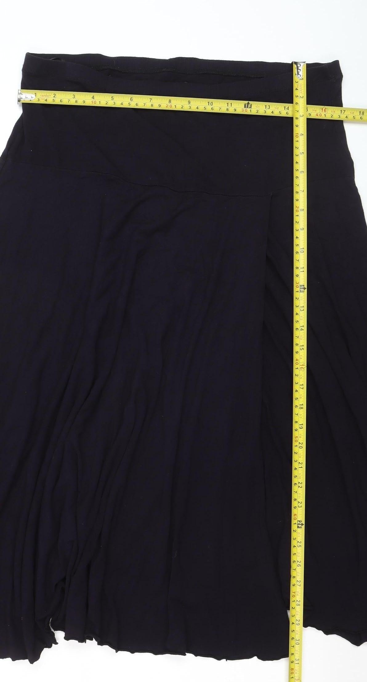 Planet Women’s Black A-Line Midi Jersey Skirt Size L