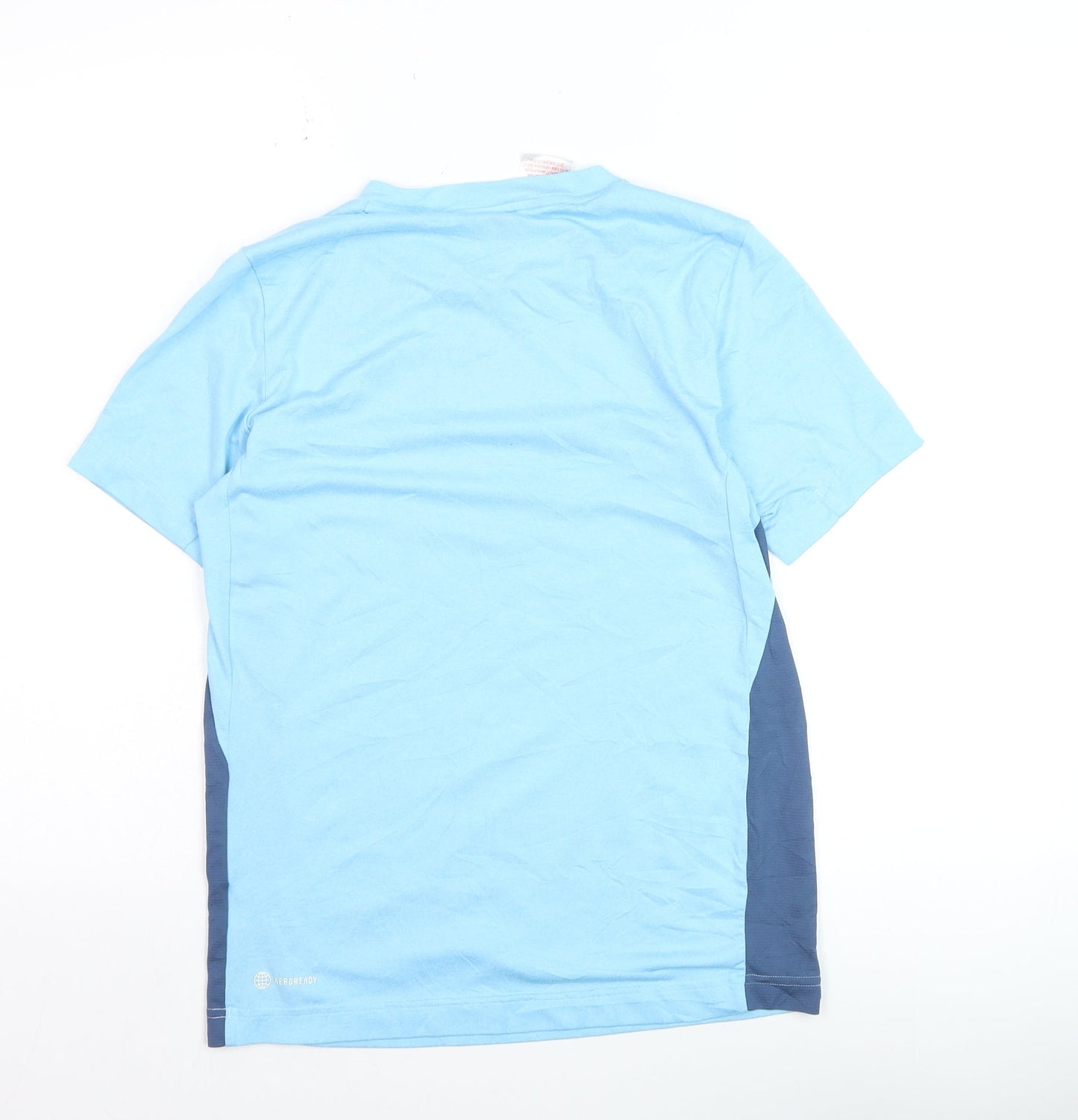Adidas Boys Blue Short Sleeve Crew Neck Active T-Shirt Size 13-14 Years