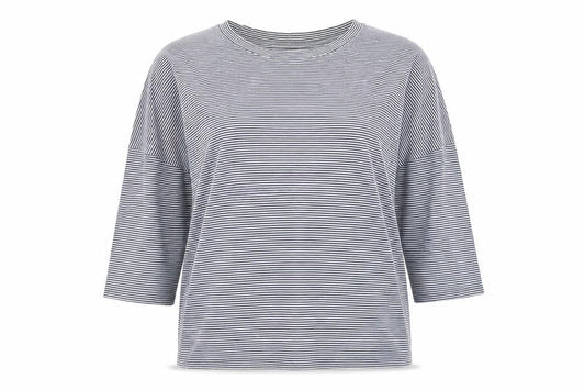 Hobbs Women's Blue Striped Long Sleeve Jersey T-Shirt Size M