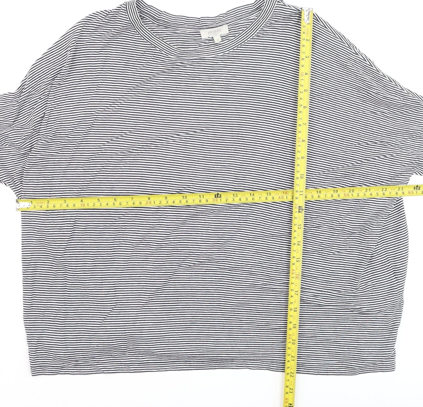 Hobbs Women's Blue Striped Long Sleeve Jersey T-Shirt Size M