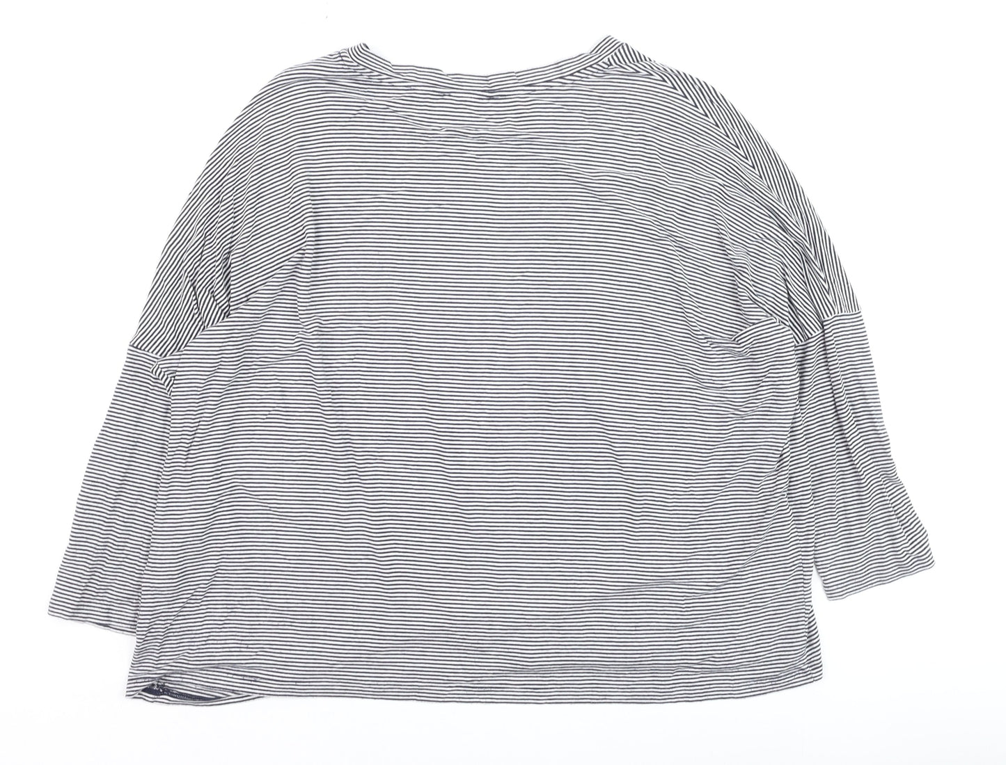Hobbs Women's Blue Striped Long Sleeve Jersey T-Shirt Size M
