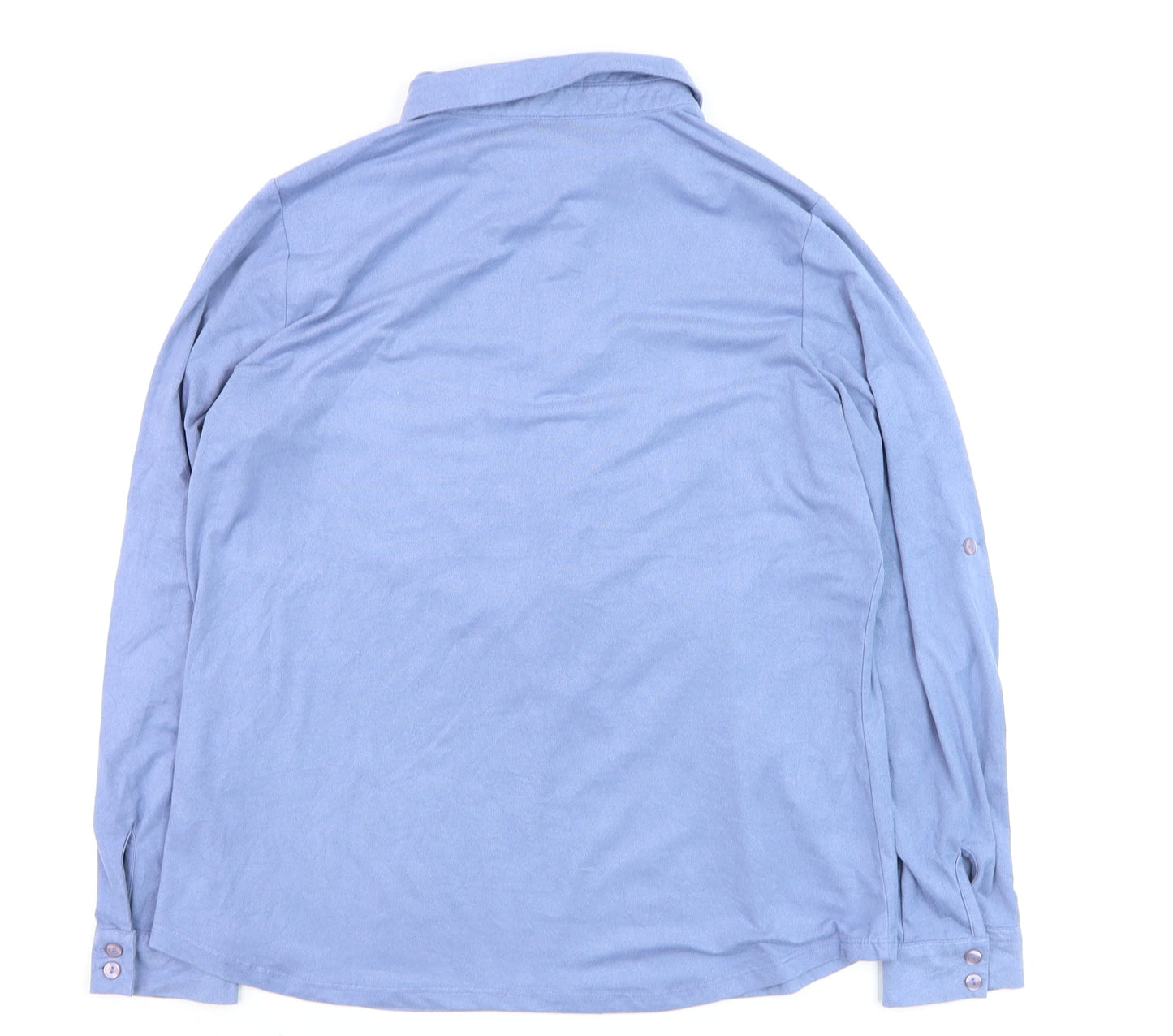 NED Men's Blue XL Polyester Blend Long Sleeve Dress Shirt