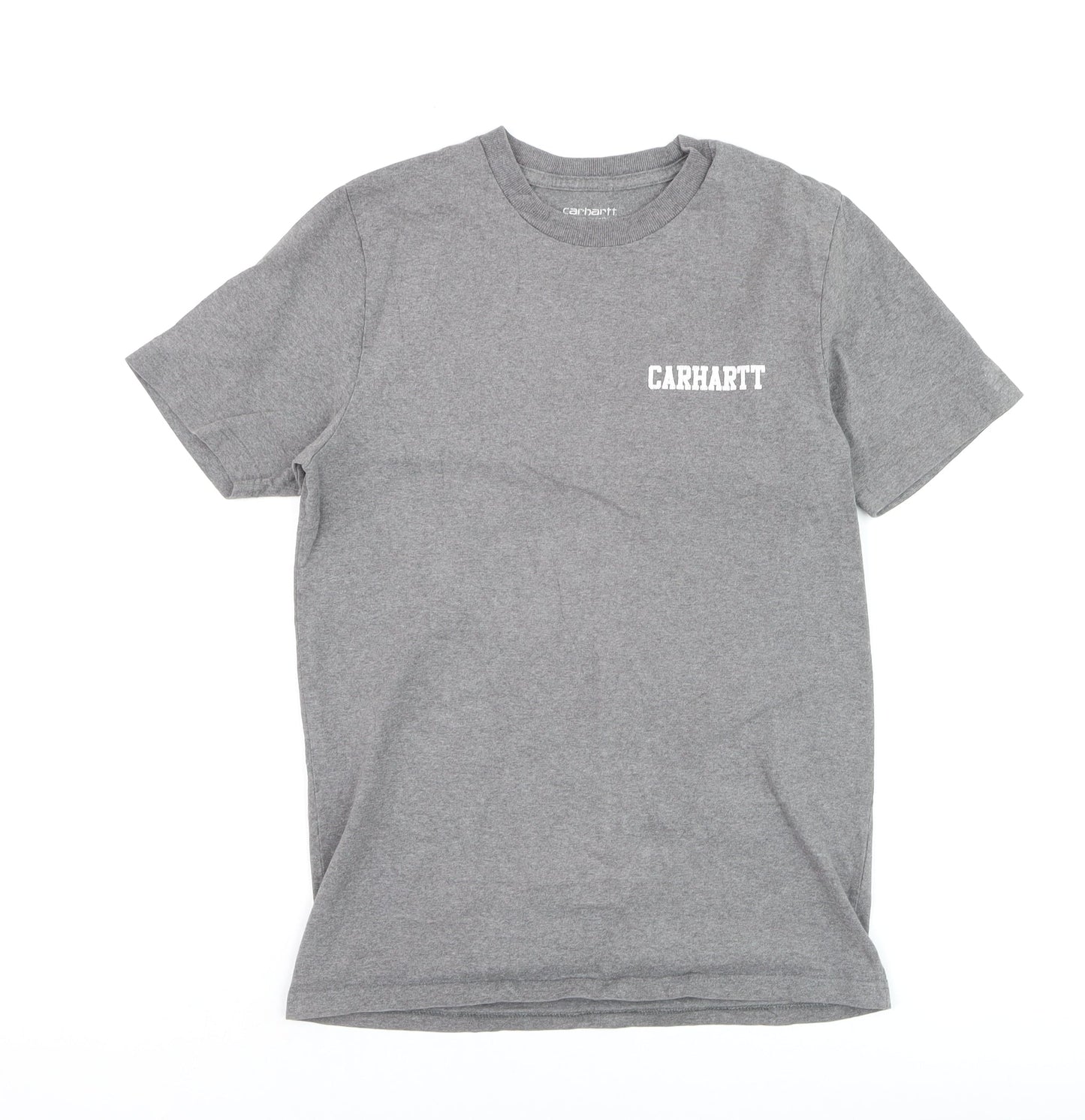 Carhartt Men's Grey S/S College Script T-Shirt Small