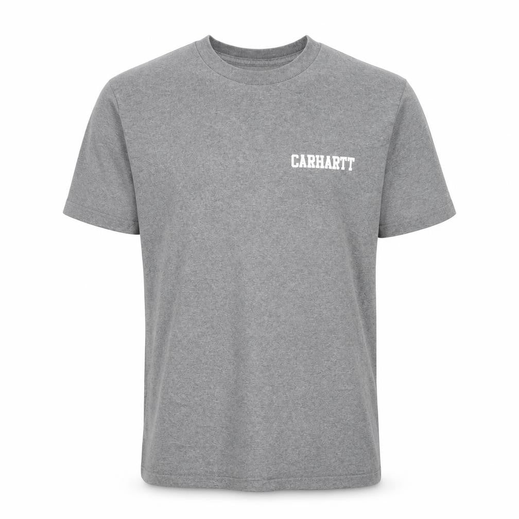 Carhartt Men's Grey S/S College Script T-Shirt Small