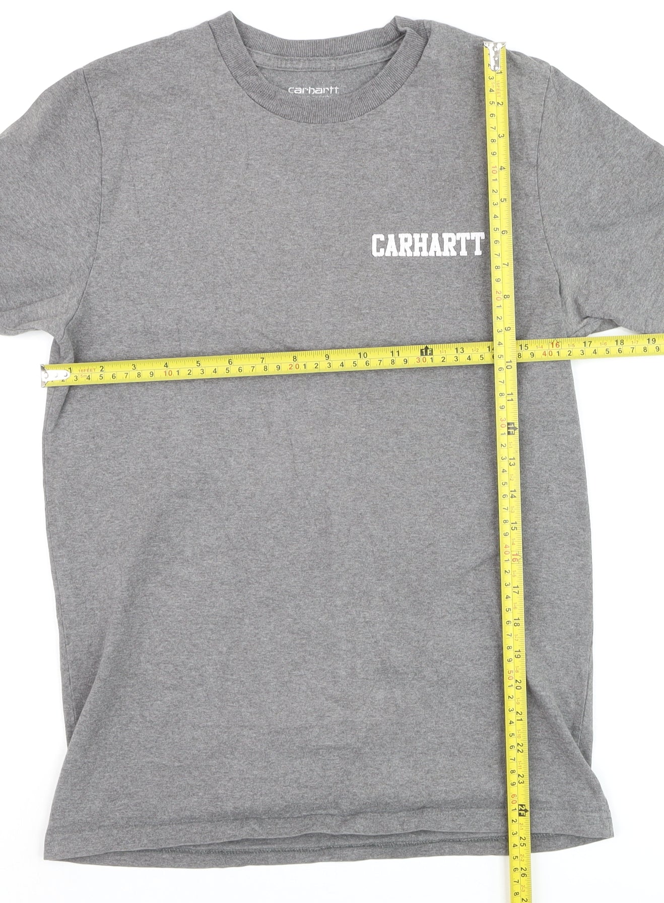 Carhartt Men's Grey S/S College Script T-Shirt Small