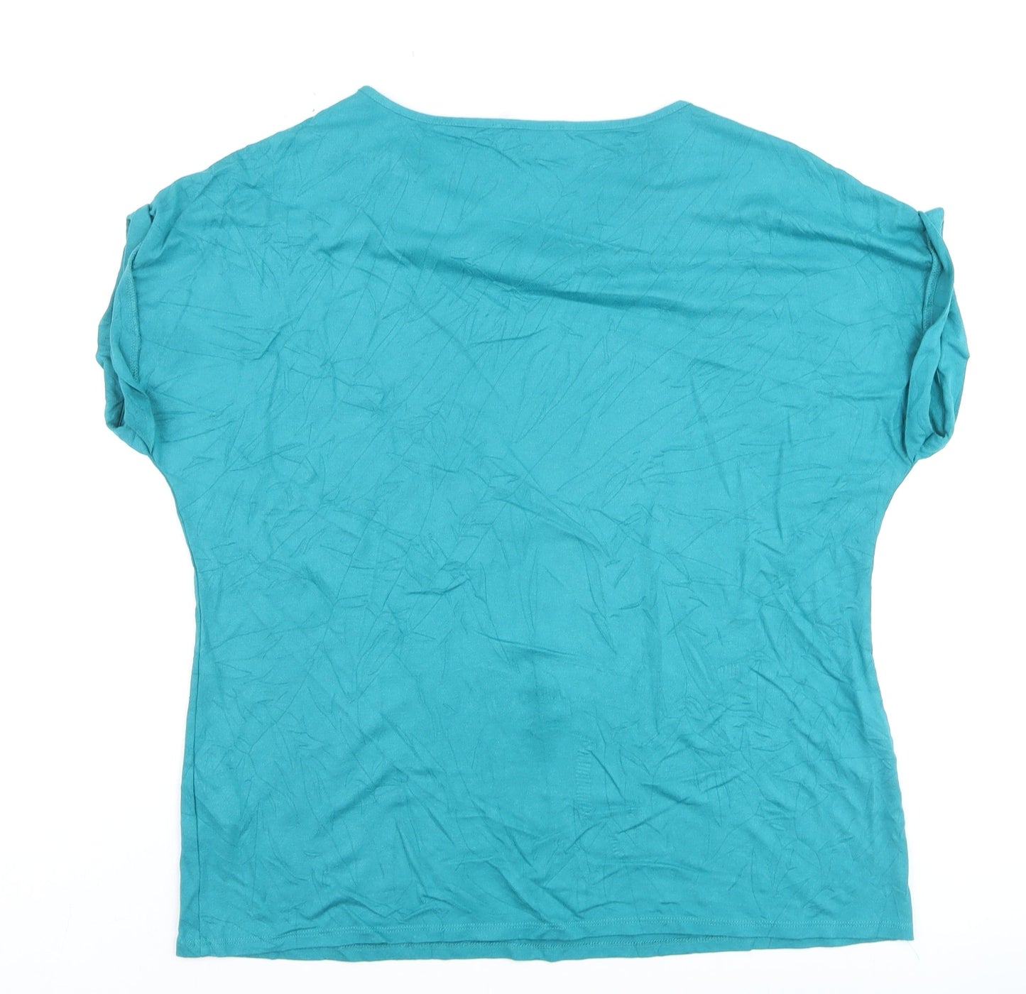 Marks and Spencer Per Una Blue Beaded Neck Women’s Size 18 Jersey T-Shirt