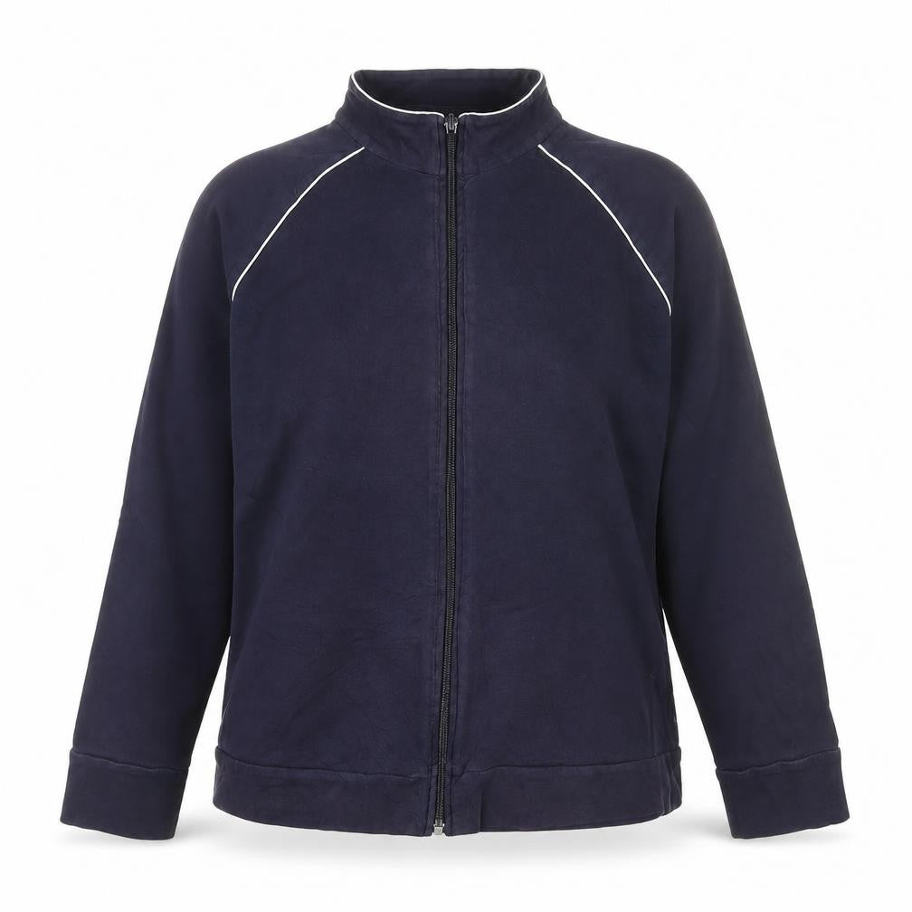 Marks & Spencer Women's Blue Size 20 Track Jacket Full Zip Cotton Blend