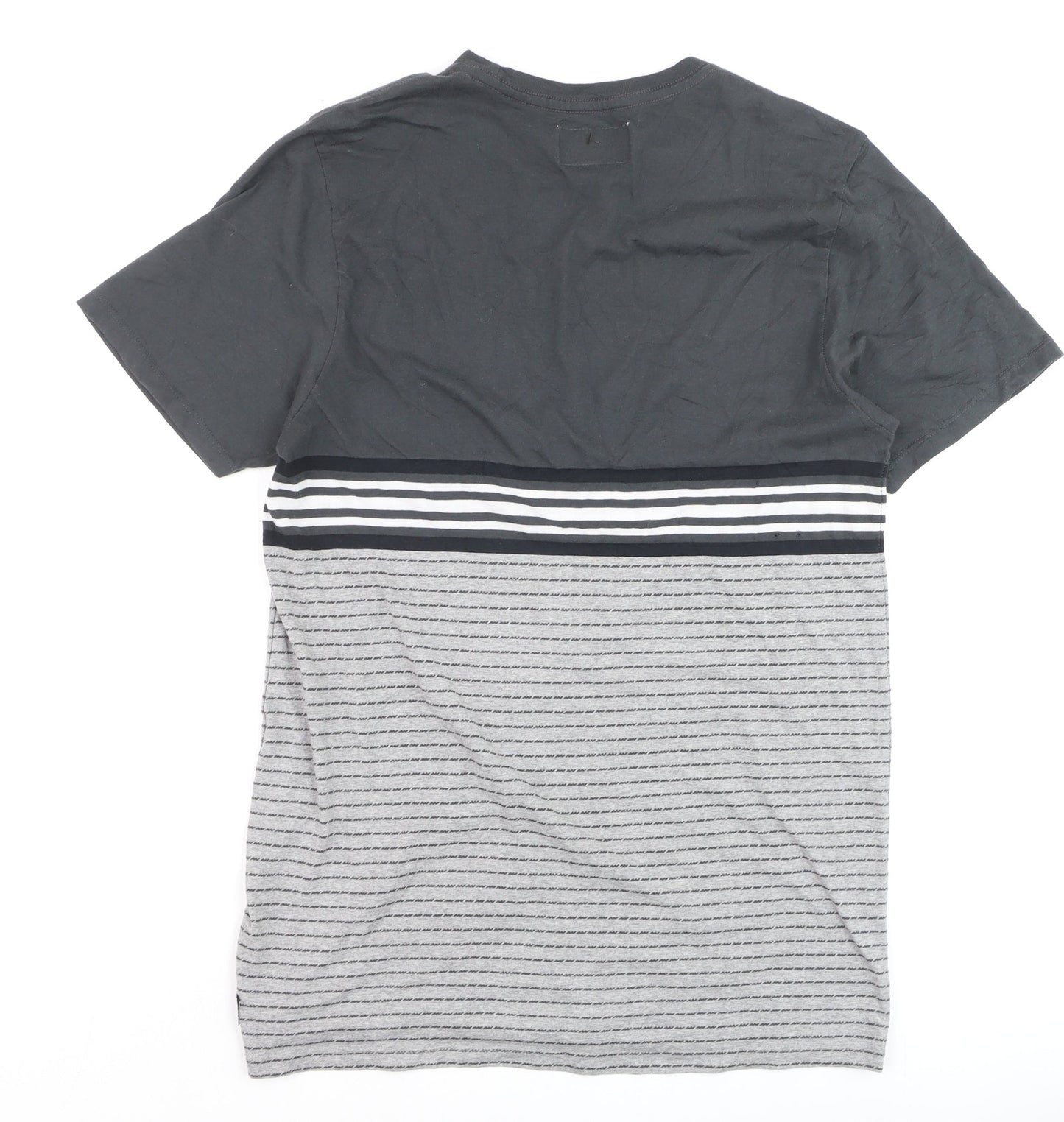Billabong Men’s Grey Striped Short Sleeve Crew Neck T-Shirt XL